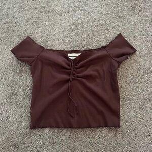 Urban Outfitters Red Ruched Crop Top